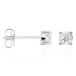18k White Gold Boucle D'Oreilles Single Diamond Earrings