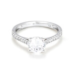 18k White Gold Solitaire Royal Diamond Ring (Ring Size: 5.5)