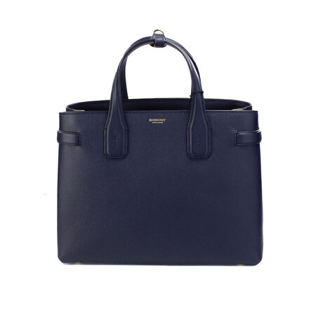 Banner Medium Regency Blue Leather Tote Crossbody Handbag Purse