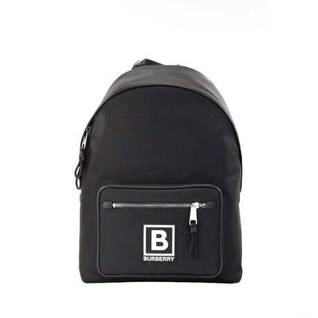 Abbeydale Branded Stamp Nylon Backpack Shoulder Bookbag // Black