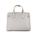 Banner Medium Taupe Brown Grainy Leather Tote Crossbody Handbag Purse