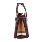 Banner Small Mahogany Red Leather Tote Crossbody Handbag Purse