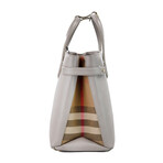 Banner Medium Taupe Brown Grainy Leather Tote Crossbody Handbag Purse