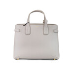 Banner Medium Taupe Brown Grainy Leather Tote Crossbody Handbag Purse