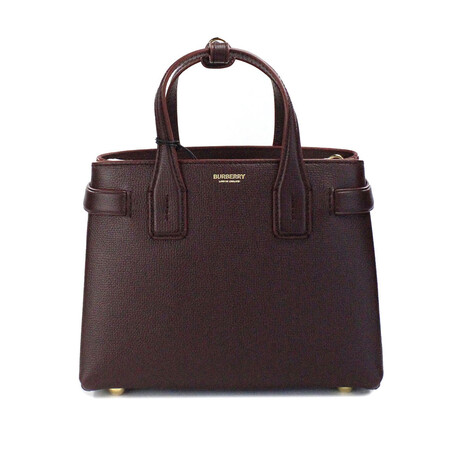 Banner Small Mahogany Red Leather Tote Crossbody Handbag Purse