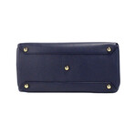 Banner Medium Regency Blue Leather Tote Crossbody Handbag Purse