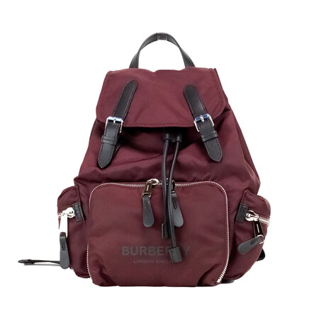 Burberry Medium Econyl Nylon Rucksack Backpack Bookbag // Burgundy