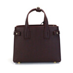 Banner Small Mahogany Red Leather Tote Crossbody Handbag Purse