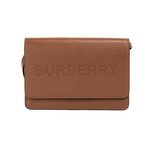 Hampshire Small Tan Embossed Logo Smooth Leather Crossbody Handbag