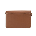 Hampshire Small Tan Embossed Logo Smooth Leather Crossbody Handbag