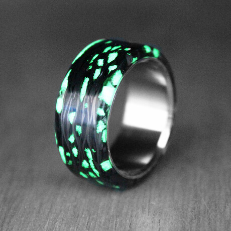 Alien UFO Carbon Fiber Titanium Ring (7)