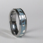 Cobalt Blue and Sterling Silver Inlay Ring (9.5)