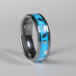 Cobalt Blue and Sterling Silver Inlay Ring (9.5)