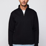 Quarter Zip Up Sweatshirt // Black (M)