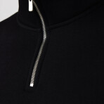 Quarter Zip Up Sweatshirt // Black (M)