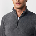 Flannel Quarter Zip Up Sweatshirt // Gray (S)