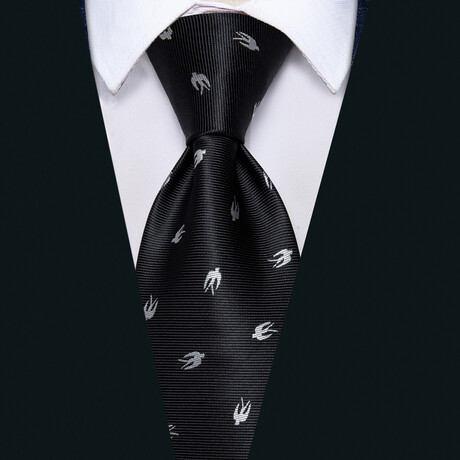 Handmade Silk Tie // Black + White