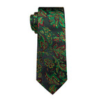 Handmade Silk Tie // Black + Green