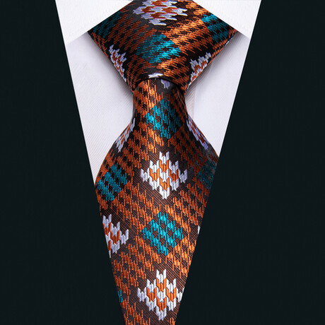 Handmade Silk Tie // Orange + Burgundy