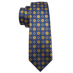 Handmade Silk Tie // Blue + Gold