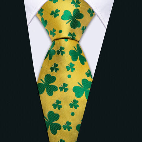 Handmade Silk Tie // Yellow + Green