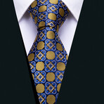 Handmade Silk Tie // Blue + Gold