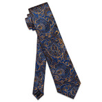 Handmade Silk Tie // Blue + Bronze