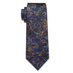 Handmade Silk Tie // Blue + Bronze