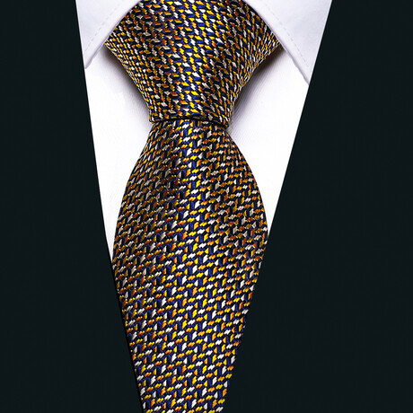 Handmade Silk Tie // Black + Yellow