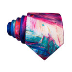 Handmade Silk Tie // Multicolor Brush Strokes