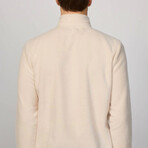 Quarter Black Zip Up Sweatshirt // Beige (L)