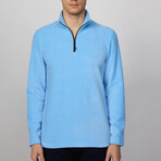 Quarter Black Zip Up Sweatshirt // Light Blue (XL)