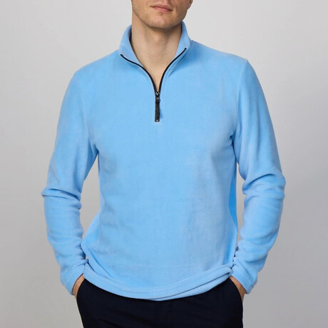 Quarter Black Zip Up Sweatshirt // Light Blue (XS)