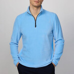 Quarter Black Zip Up Sweatshirt // Light Blue (XL)