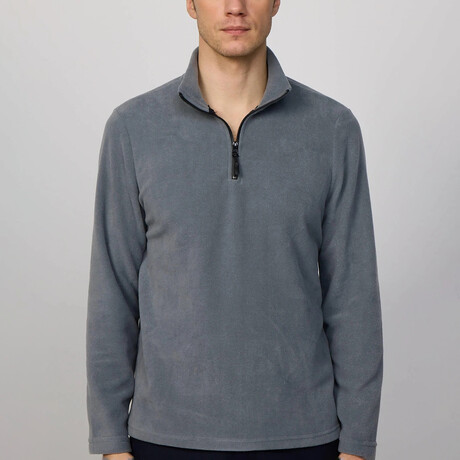Quarter Black Zip Up Sweatshirt // Gray (XS)