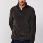 Flannel Quarter Zip Up Sweatshirt // Green (L)