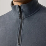 Quarter Black Zip Up Sweatshirt // Gray (L)