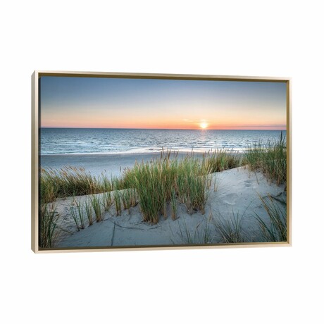 Sunset On The Dune Beach by Jan Becke (18"H x 26"W x 1.5"D)