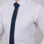 Set of Tie & Button Up Shirt // Indigo + White (XL)