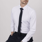 Set of Tie & Button Up Shirt // Navy + White (XL)