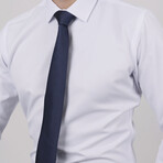 Set of Tie & Button Up Shirt // Navy Solid + White (M)