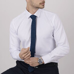 Set of Tie & Button Up Shirt // Indigo + White (M)