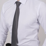 Set of Tie & Button Up Shirt // Black + Gray + White (L)