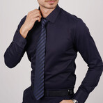 Set of Tie & Button Up Shirt // Navy (XS)