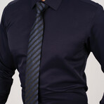 Set of Tie & Button Up Shirt // Navy (XS)