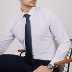 Set of Tie & Button Up Shirt // Navy Solid + White (M)
