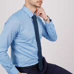 Set of Tie & Button Up Shirt // Indigo + Light Blue (S)