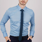 Set of Tie & Button Up Shirt // Indigo + Light Blue (2XL)