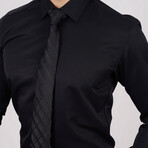 Set of Tie & Button Up Shirt // Black (L)