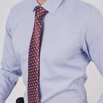 Set of Tie & Button Up Shirt // Burgundy + Blue (XS)